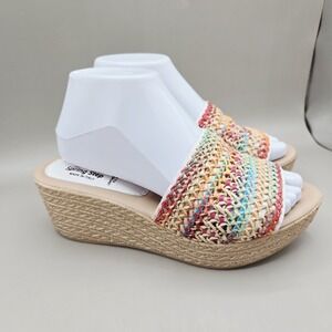 Spring Step Multicolored P.U. Sole Baya Wedge Women's Sandals Size 39 US 8.5‎